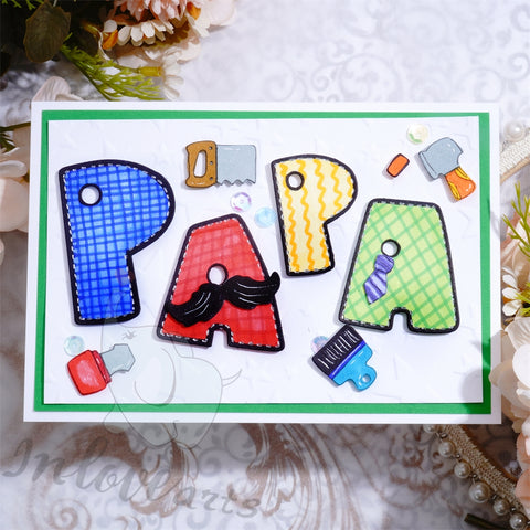 Inlovearts Cute "PAPA" Word Cutting Dies