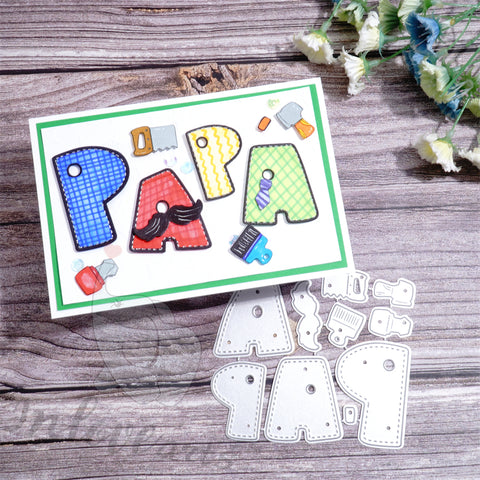Inlovearts Cute "PAPA" Word Cutting Dies