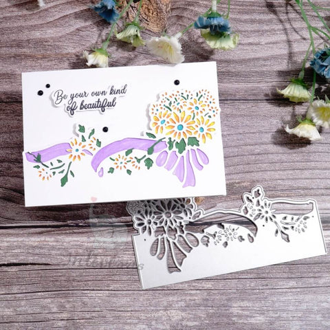 Inlovearts Daisy Bouquet Border Cutting Dies