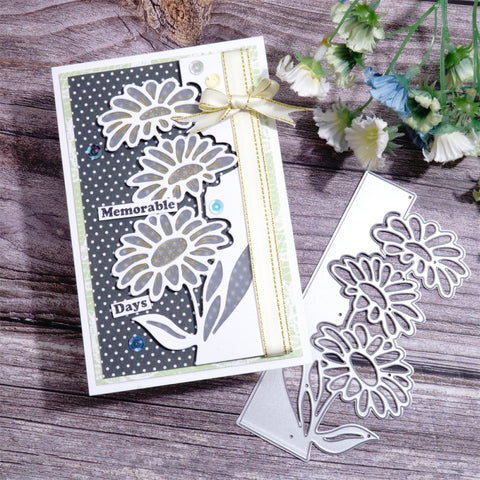 Inlovearts Daisy Flower Half Border Cutting Dies