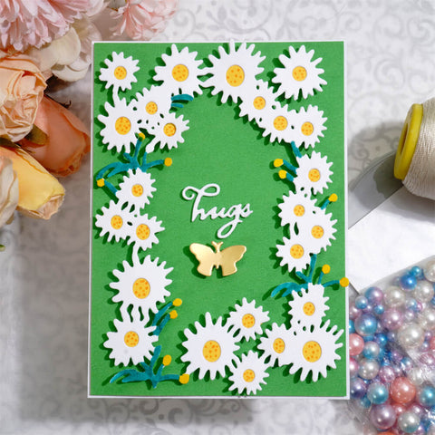 Inlovearts Daisy Flower Frame Cutting Dies