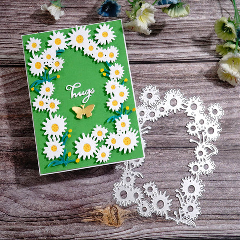 Inlovearts Daisy Flower Frame Cutting Dies