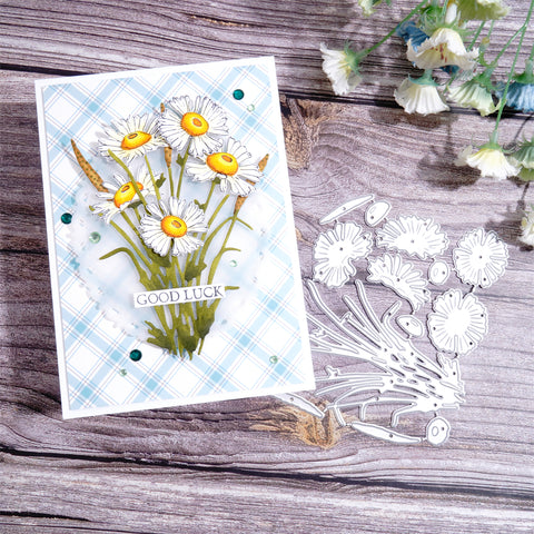 Inlovearts Daisy Flowers Bouquet Cutting Dies