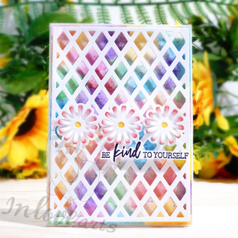 Inlovearts Daisy Grid Pattern Background Board Cutting Dies