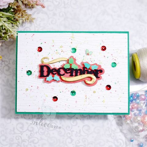 Inlovearts Decorated December Word Cutting Dies