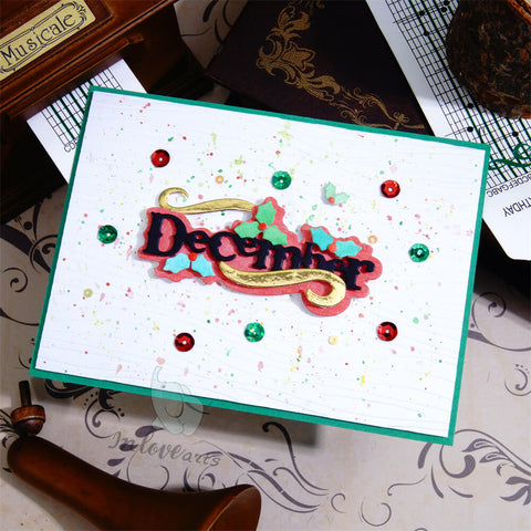 Inlovearts Decorated December Word Cutting Dies