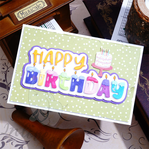 Inlovearts Decorated Happy Birthday Word Cutting Dies