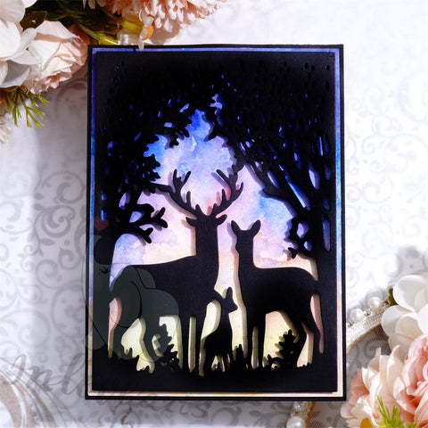 Inlovearts Deers Family in the Forest Cutting Dies