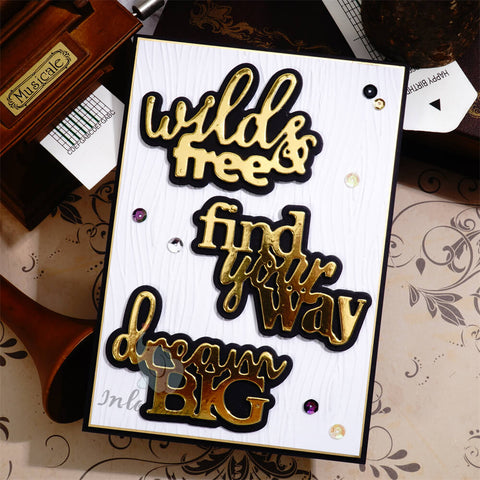 Inlovearts "Dream Big, Wild Free, Find Your Way" Cutting Dies