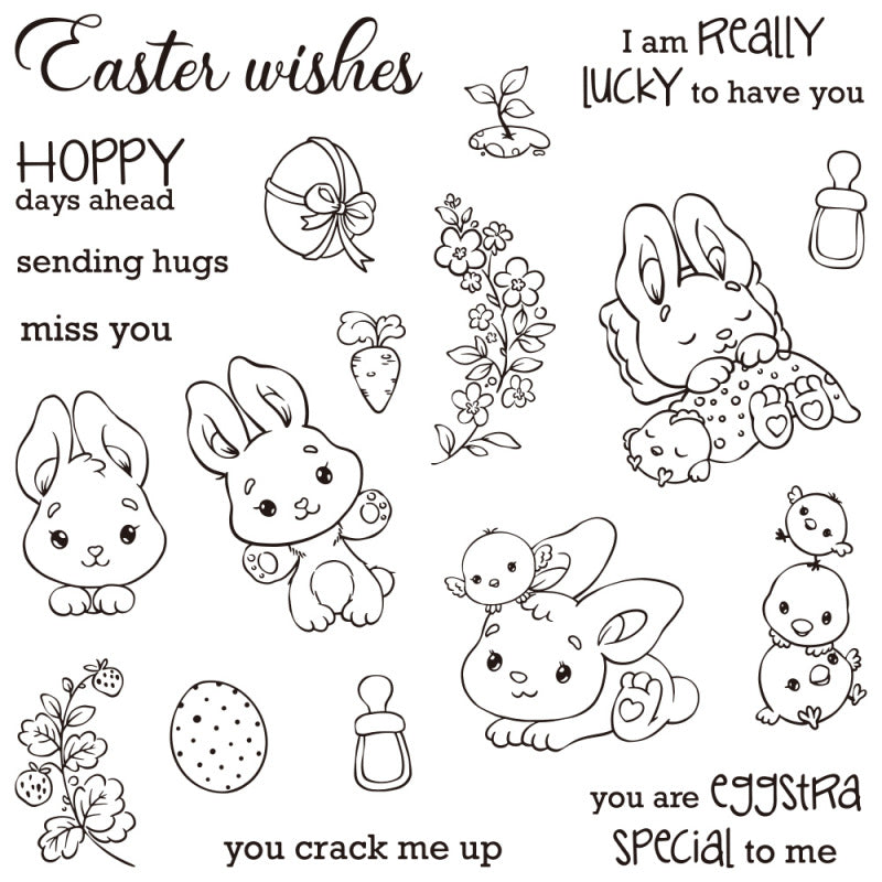 Inlovearts Easter Bunny Die with Stamps Set