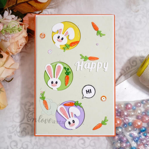 Inlovearts Easter Bunny in Round Circle Cutting Dies