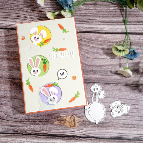 Inlovearts Easter Bunny in Round Circle Cutting Dies