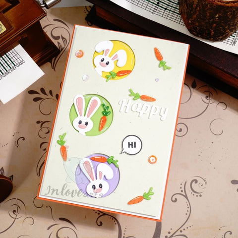 Inlovearts Easter Bunny in Round Circle Cutting Dies