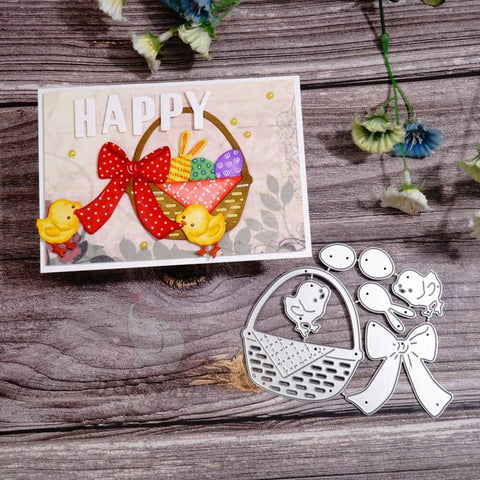 Inlovearts Egg Basket and Chicks Cutting Dies