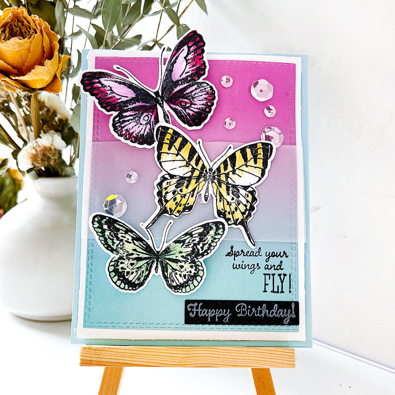 Inlovearts Elegant Butterfly Dies with Stamps Set