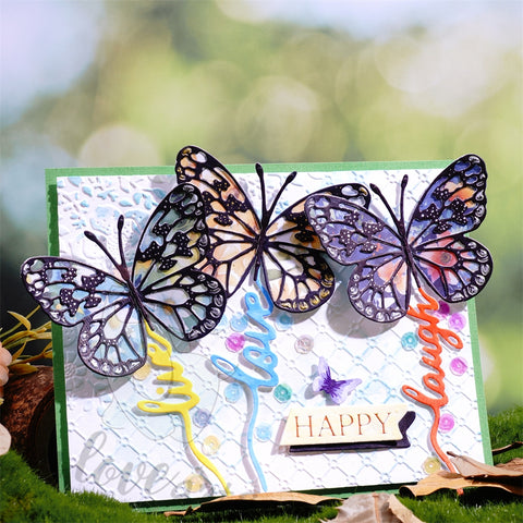 Inlovearts Elegant Butterfly with Word Cutting Dies