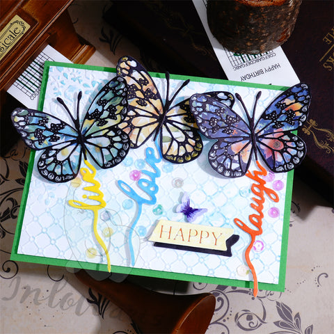 Inlovearts Elegant Butterfly with Word Cutting Dies