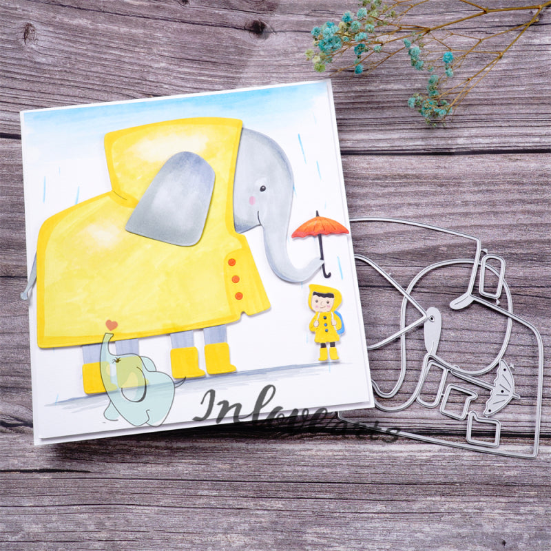 Inlovearts Elephant and Little Boy Cutting Dies
