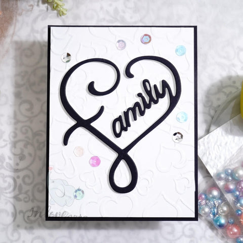 Inlovearts Family Word with Heart Shape Cutting Dies