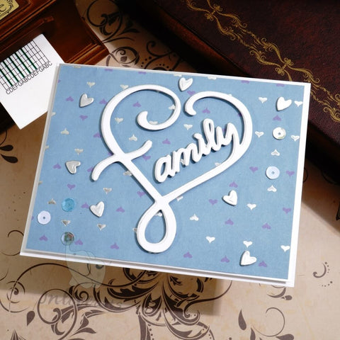 Inlovearts Family Word with Heart Shape Cutting Dies