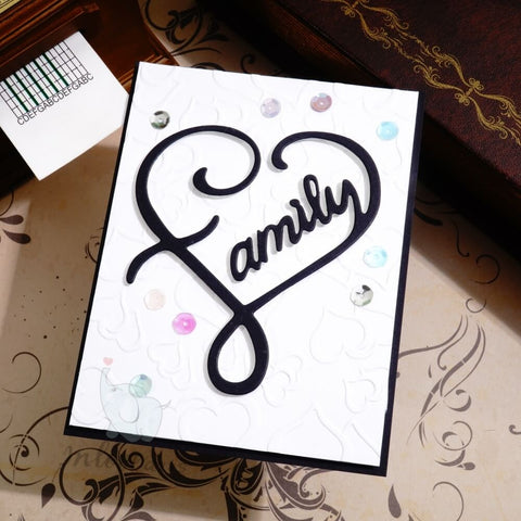 Inlovearts Family Word with Heart Shape Cutting Dies