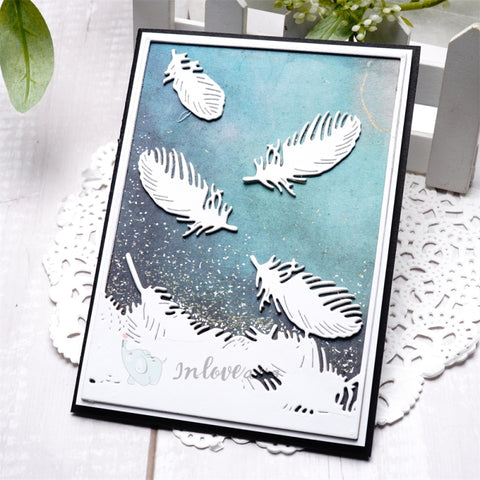 Inlovearts Feather Background Board Cutting Dies