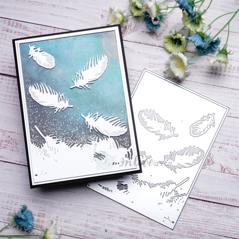 Inlovearts Feather Background Board Cutting Dies
