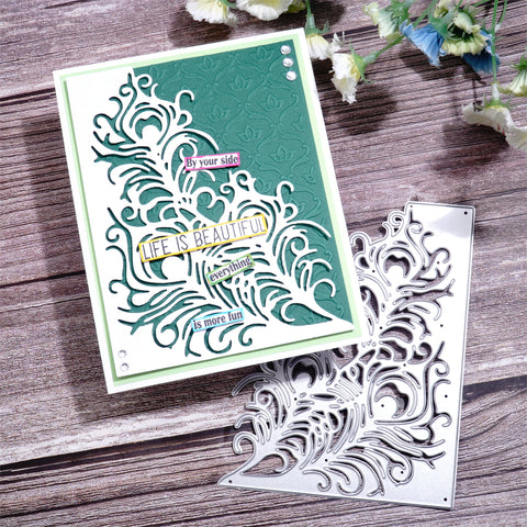 Inlovearts Feather Corner Border Cutting Dies