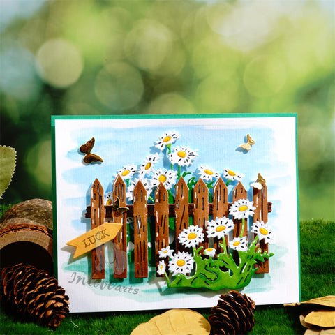 Inlovearts Fence and Daisy Flower Cutting Dies