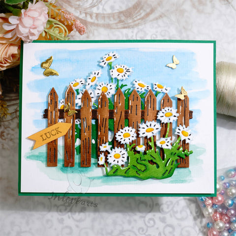 Inlovearts Fence and Daisy Flower Cutting Dies