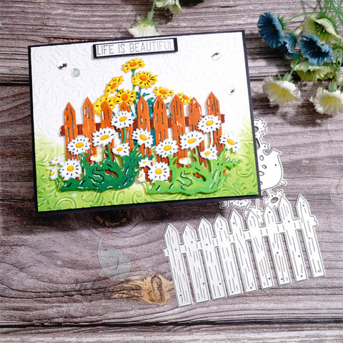 Inlovearts Fence and Daisy Flower Cutting Dies