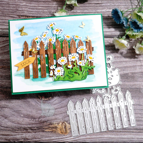 Inlovearts Fence and Daisy Flower Cutting Dies