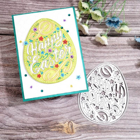 Inlovearts Floral Egg and Easter Word Cutting Dies