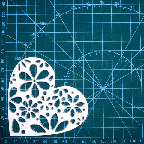 Inlovearts Floral Pattern Heart Cutting Dies