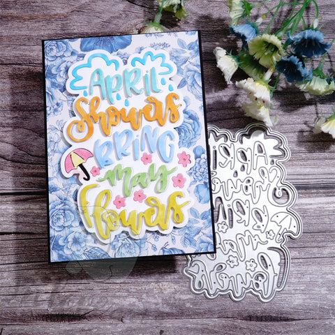 Inlovearts Floral Pattern Phrase Cutting Dies