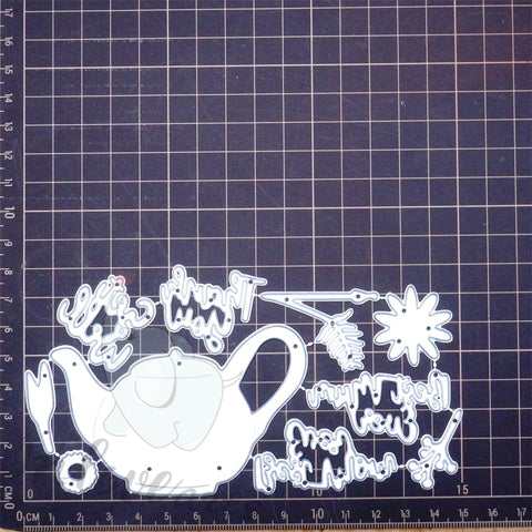 Inlovearts Floral Teapot Cutting Dies