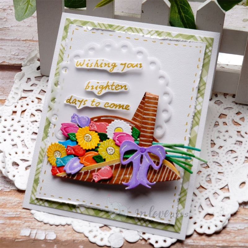 Inlovearts Flower Basket Cutting Dies