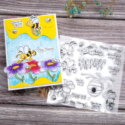 Inlovearts Flower and Bee Dies with Stamps Set