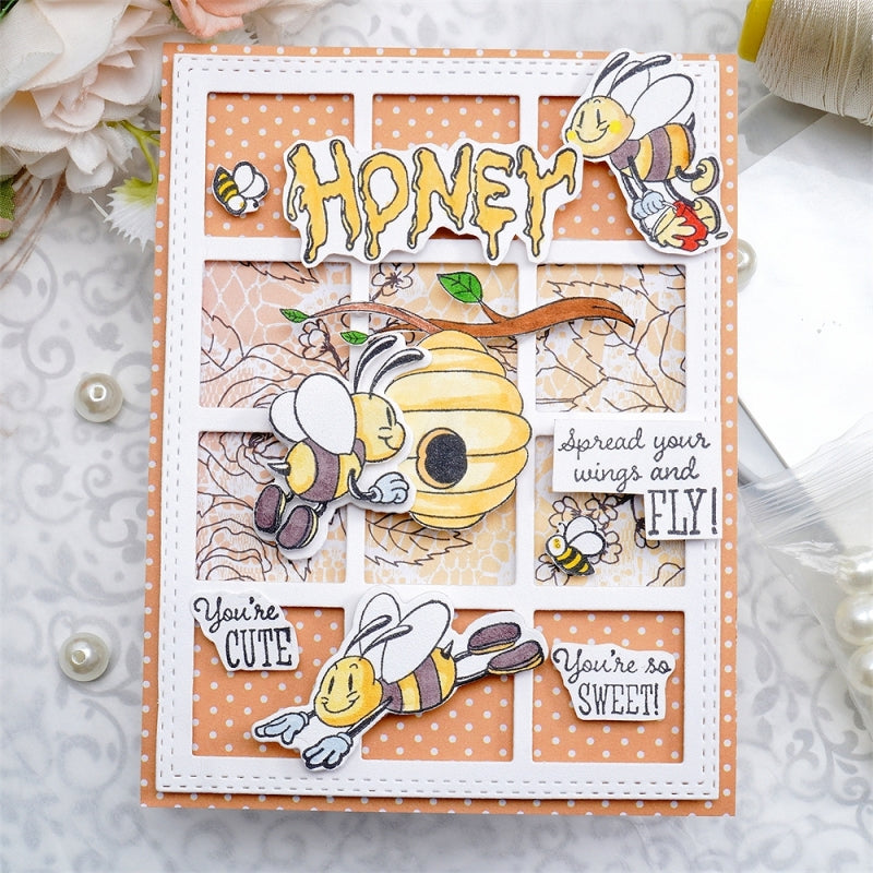 Inlovearts Flower and Bee Dies with Stamps Set