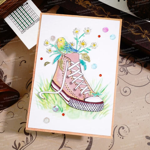 Inlovearts Flower and Bird in the Shoes Cutting Dies