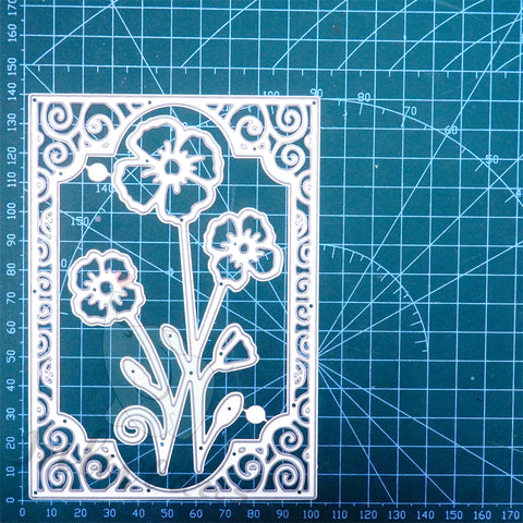 Inlovearts Flower and Rectangular Lace Frame Cutting Dies