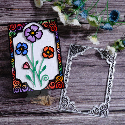 Inlovearts Flower and Rectangular Lace Frame Cutting Dies