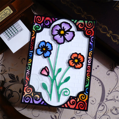 Inlovearts Flower and Rectangular Lace Frame Cutting Dies