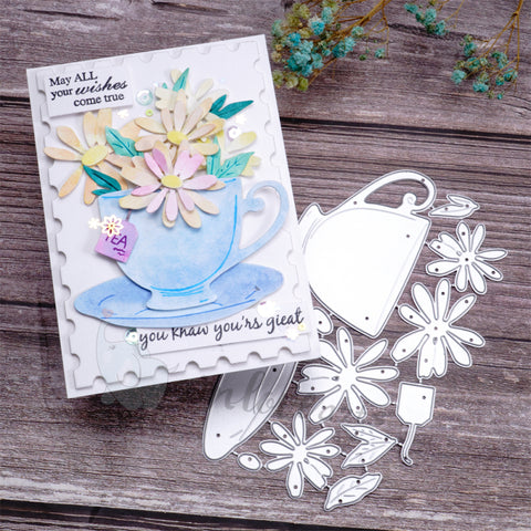 Inlovearts Flowers & Coffee Cup Cutting Dies