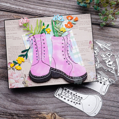 Inlovearts Flowers in the Boots Cutting Dies