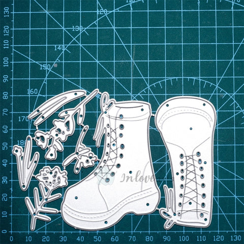 Inlovearts Flowers in the Boots Cutting Dies