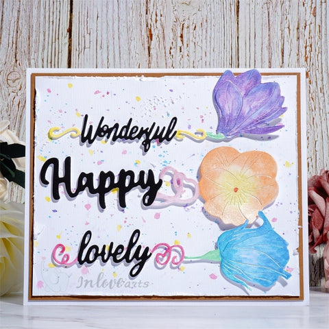 Inlovearts Flowers with Word Cutting Dies
