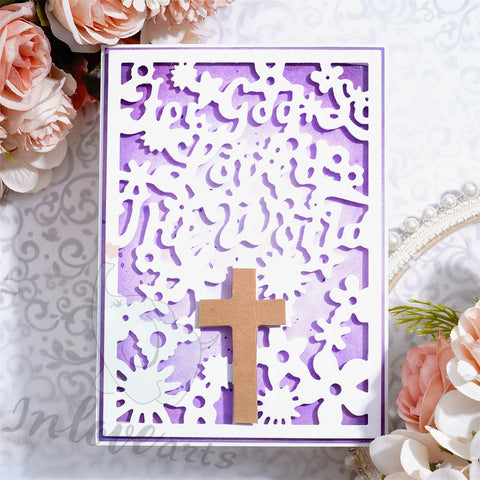 Inlovearts Flower with Cross Background Board Cutting Dies