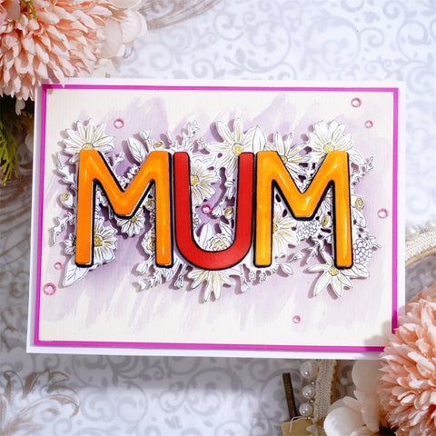 Inlovearts Flower with " MUM" Word Cutting Dies
