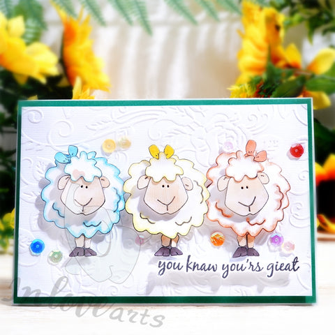 Inlovearts Fluffy Sheep Cutting Dies